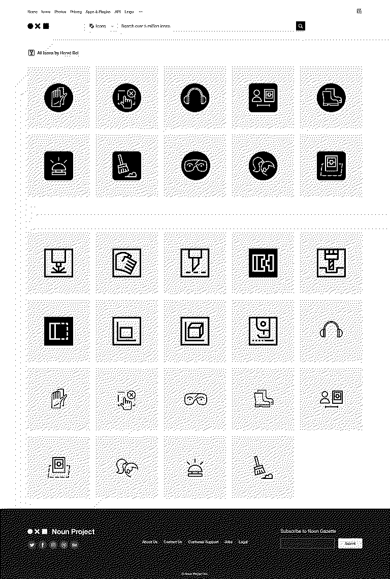 L'ensemble des pictogrammes disponibles sur le site The Noun Project
